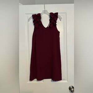Entro Burgundy Ruffle Mini Dress